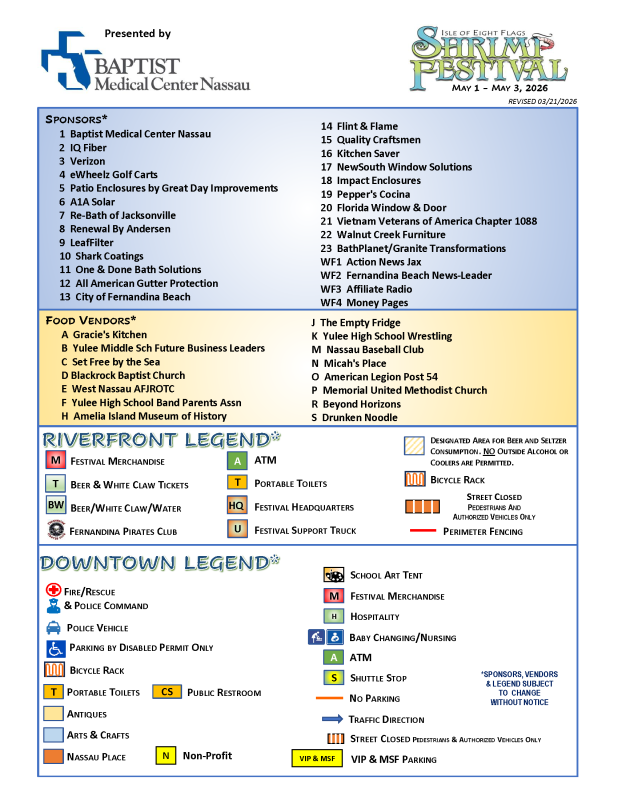 Shrimp Festival Map Legend