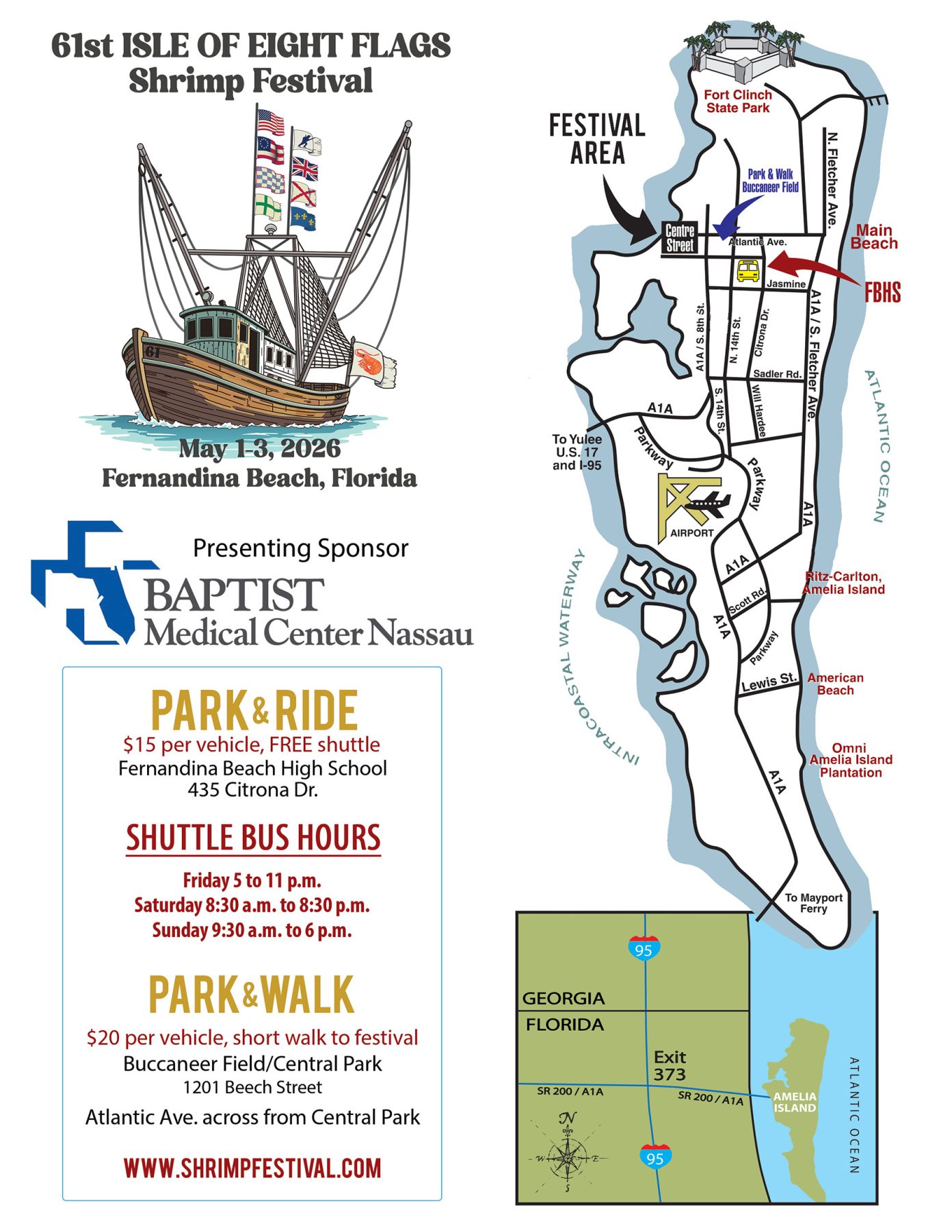 2026 Shrimp Festival Park and Ride Map
