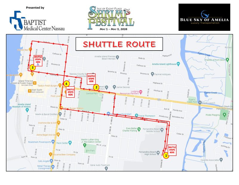 Shrimp Festival Shuttle Route